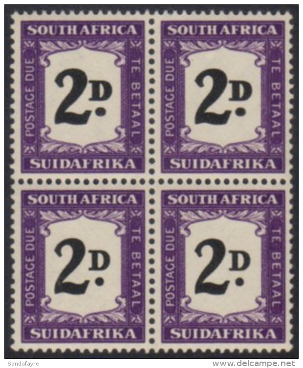 POSTAGE DUES 1948-49 2d Black &amp; Violet, SG D36, Very Fine Never Hinged Mint BLOCK Of 4, The Two Top Stamps... - Non Classés