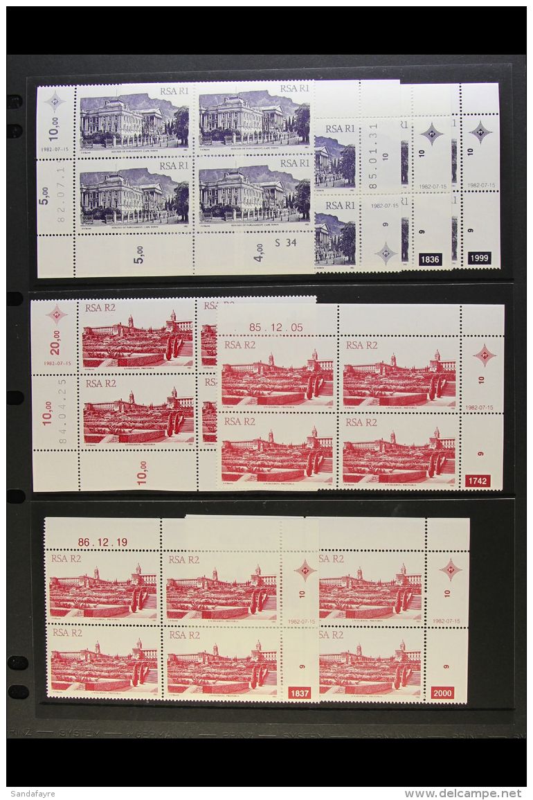 1982-87 NHM CYLINDER BLOCKS OF 4. A Neatly Presented Collection On Stock Pages Of The "Buildings" Definitive... - Non Classés