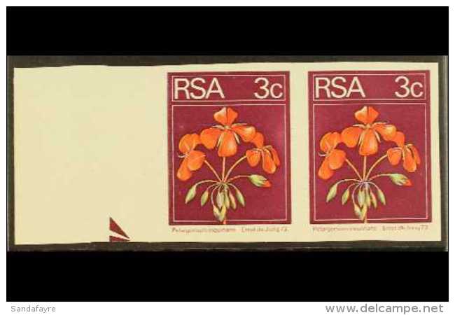 1974 3c Multicolored "Geranium", Imperf Pair, SACC 361a, Never Hinged Mint For More Images, Please Visit... - Non Classés