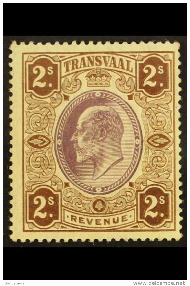 TRANSVAAL REVENUE 1906 KEVII 2s6d Orange &amp; Black, Wmk MCA, Barefoot 104, Never Hinged Mint, Vertical Crease.... - Non Classés