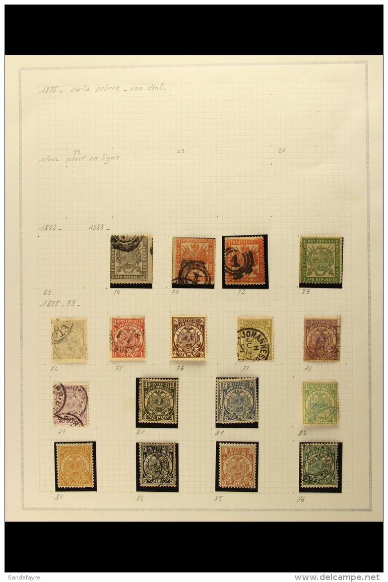 TRANSVAAL 1882-1896 OLD TIME 2ND REPUBLIC COLLECTION On Album Pages. We See &amp; Mint &amp; Used Range With 1883... - Non Classés