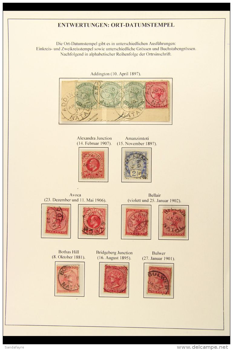 NATAL OLD TIME POSTMARK COLLECTION. A Neatly Presented Collection Of QV (to 6d) &amp; KEVII (to &pound;1.10)... - Non Classés