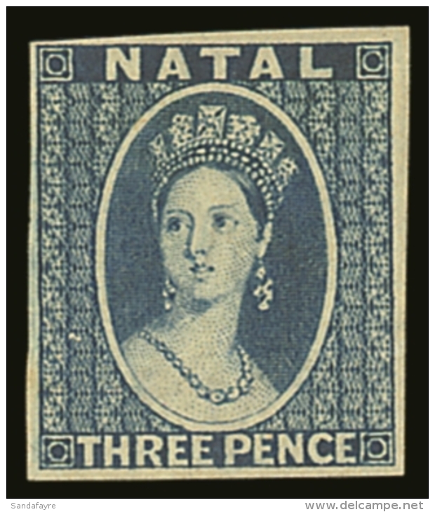 NATAL 1862 3d Blue Chalon, Imperforate Proof On Star Watermarked Paper, Fine With Four Margins,  For More Images,... - Non Classificati