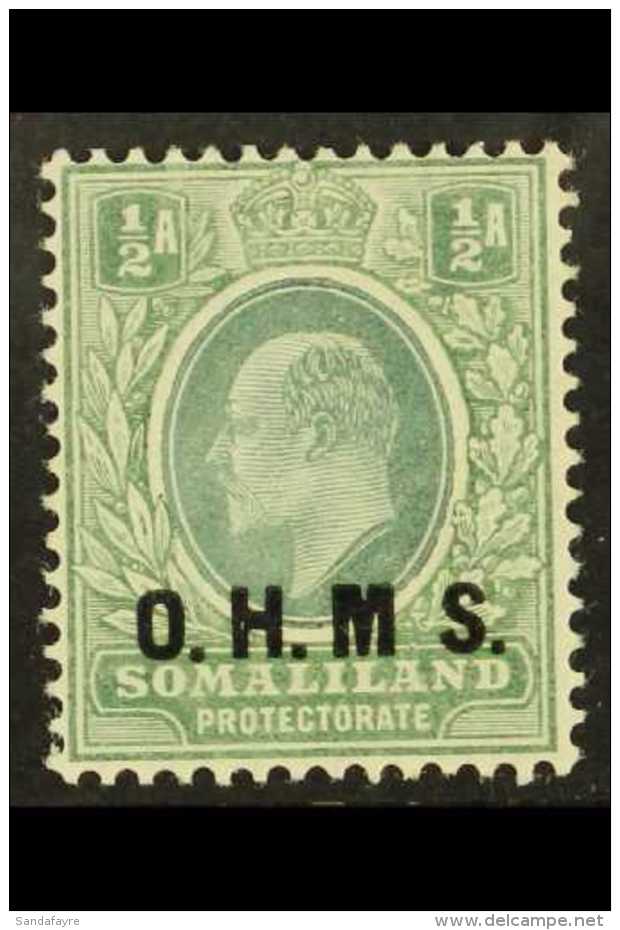 OFFICIAL 1904 &frac12;a Dull Green And Green With NO STOP AFTER "M" Variety, SG O10a, Very Fine Lightly Hinged... - Somaliland (Protectorat ...-1959)