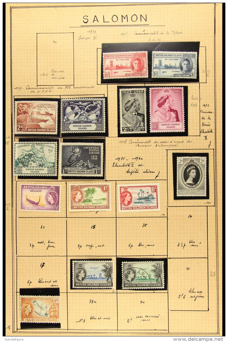 1907-74 CHIEFLY MINT COLLECTION Presented On Pages. Inc 1907 &frac12;d, 1908-11 Canoe Set To 1s Used, KGV Defin... - Isole Salomone (...-1978)