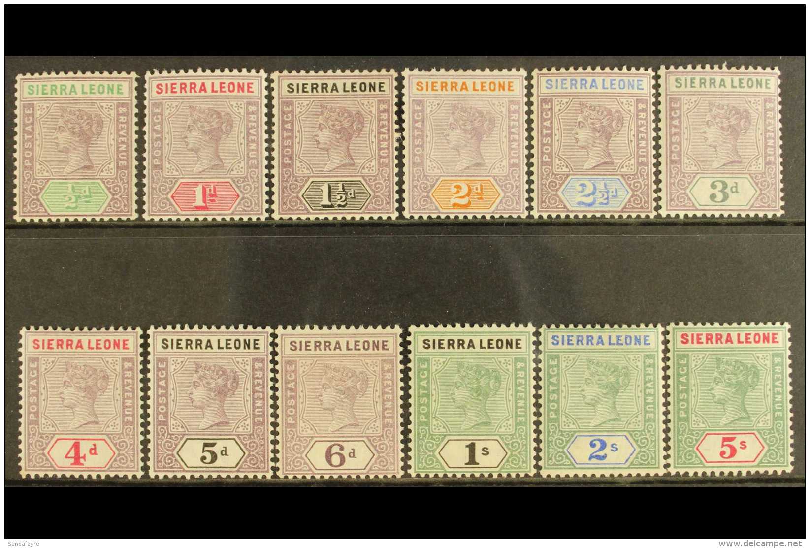 1896-97 Definitive Set Complete To 5s, SG 41/52, Fine Mint. (12 Stamps) For More Images, Please Visit... - Sierra Leone (...-1960)