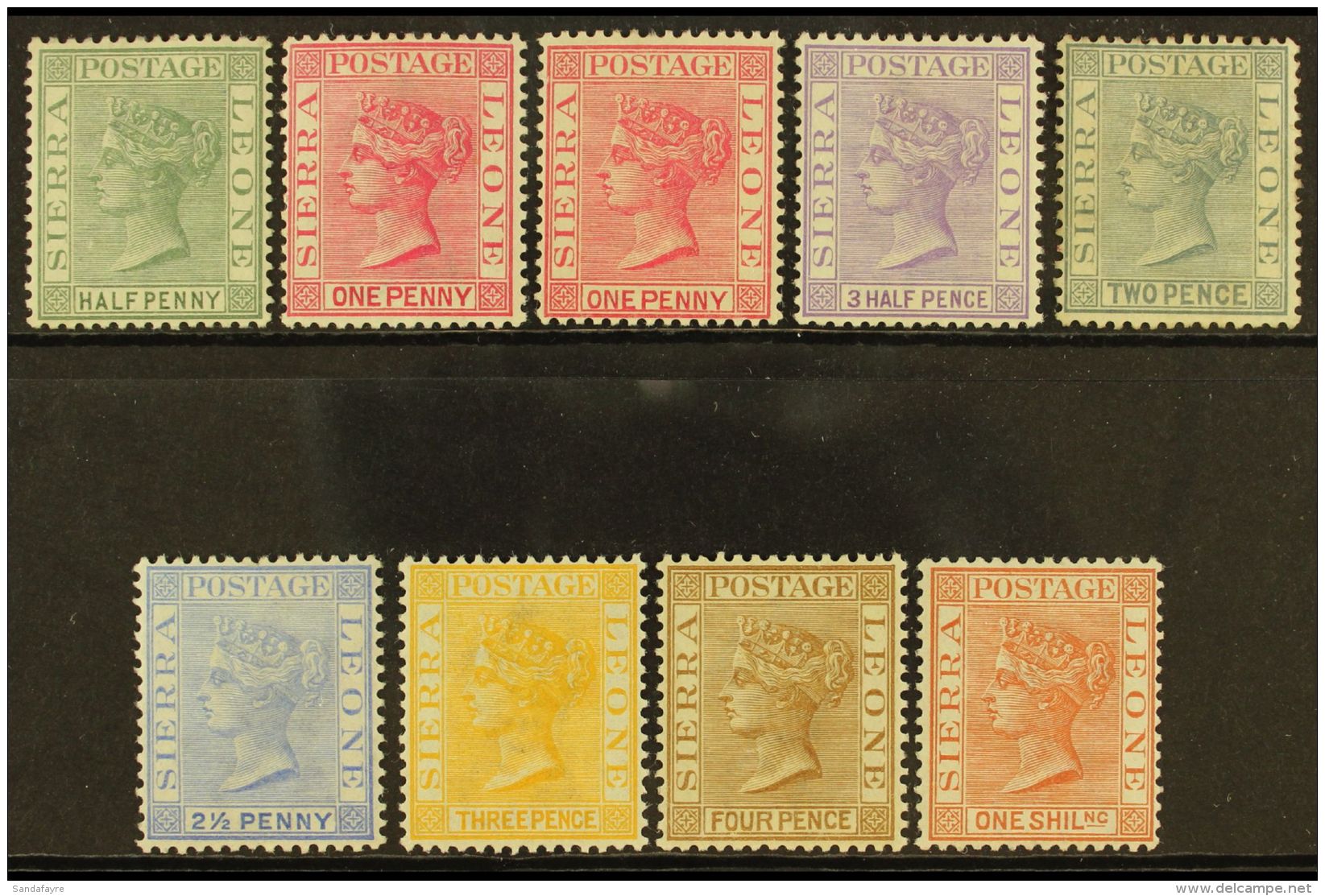 1884-91 Complete Set, SG 27/34, With Both 1d Shades, Fine Mint. (9) For More Images, Please Visit... - Sierra Leone (...-1960)