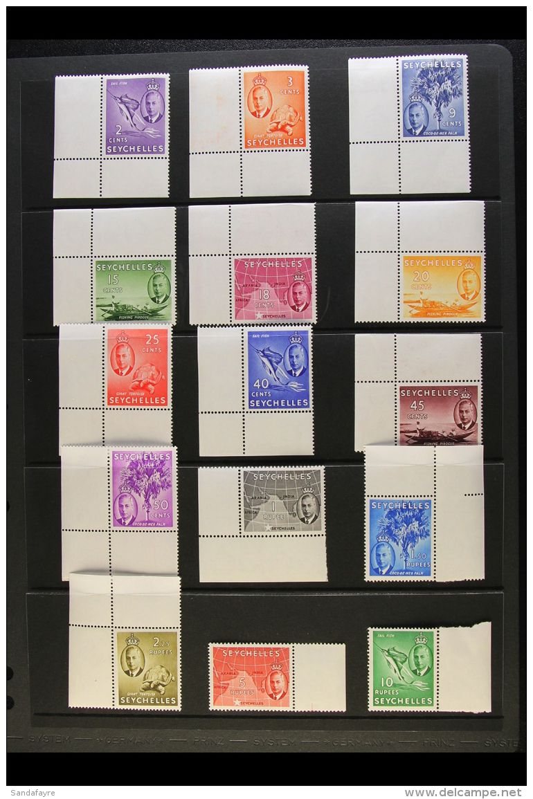 1952 KGVI Definitives Complete Set, SG 158/72, Superb Marginal Examples, The Stamps Never Hinged Mint. (15 Stamps)... - Seychelles (...-1976)