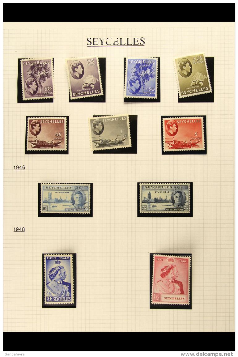 1937-52 FINE MINT KGVI COLLECTION In Mounts On Album Pages. Includes 1938-49 Set Of All Values, 1952 Definitive... - Seychelles (...-1976)