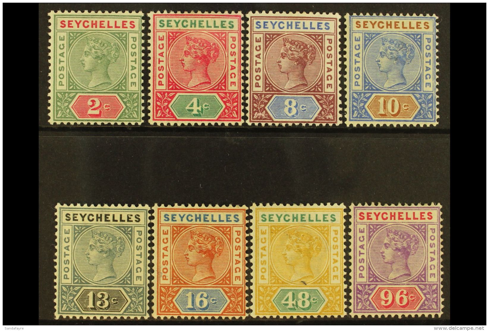 1890-92 Complete Die I Set, SG 1/8, Fine Mint. (8) For More Images, Please Visit... - Seychelles (...-1976)