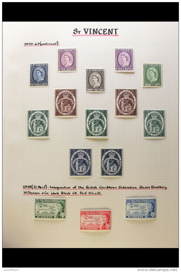 1953-88 EXTENSIVE MINT QEII COLLECTION A Neatly Written Up Collection Presented In A Spring Back Album, Includes... - St.Vincent (...-1979)