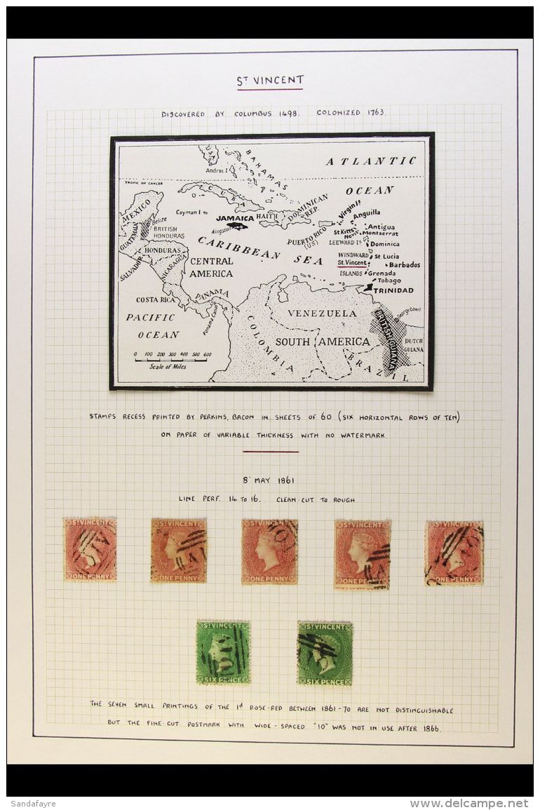 1861 - 1897 SUPERB USED COLLECTION Attractively Presented On Display Pages And Well Written Up With Additional... - St.Vincent (...-1979)