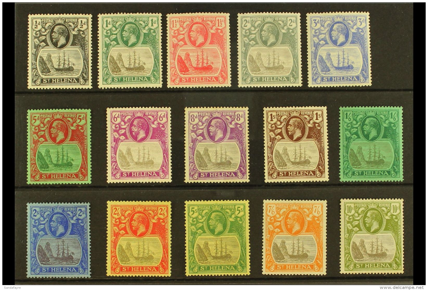 1922-37 Multi Script CA Watermark Set To 10s, SG 97/112, Mint (15 Stamps) For More Images, Please Visit... - Sainte-Hélène