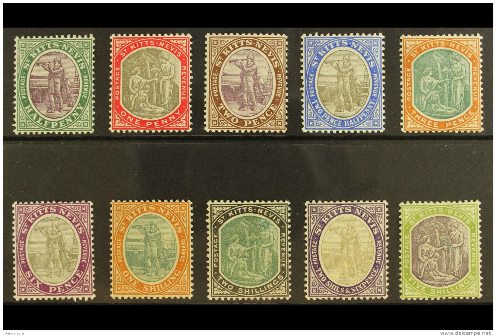1903 Complete Set, SG 1/10, Very Fine Mint, Fresh. (10 Stamps) For More Images, Please Visit... - St.Kitts E Nevis ( 1983-...)