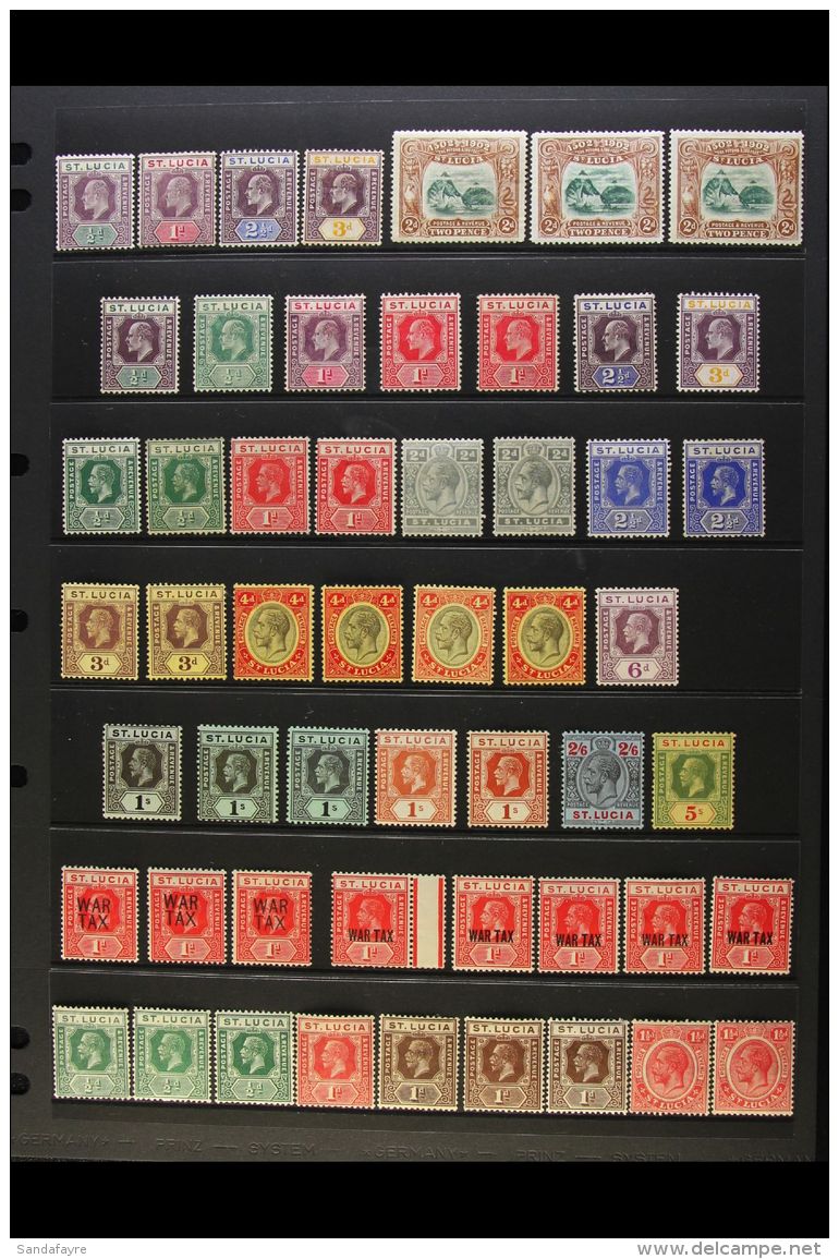 1902-1952 MINT COLLECTION A Most Useful Mint Collection With Much Shade Interest That Includes 1902-03 Set To 3d,... - Ste Lucie (...-1978)