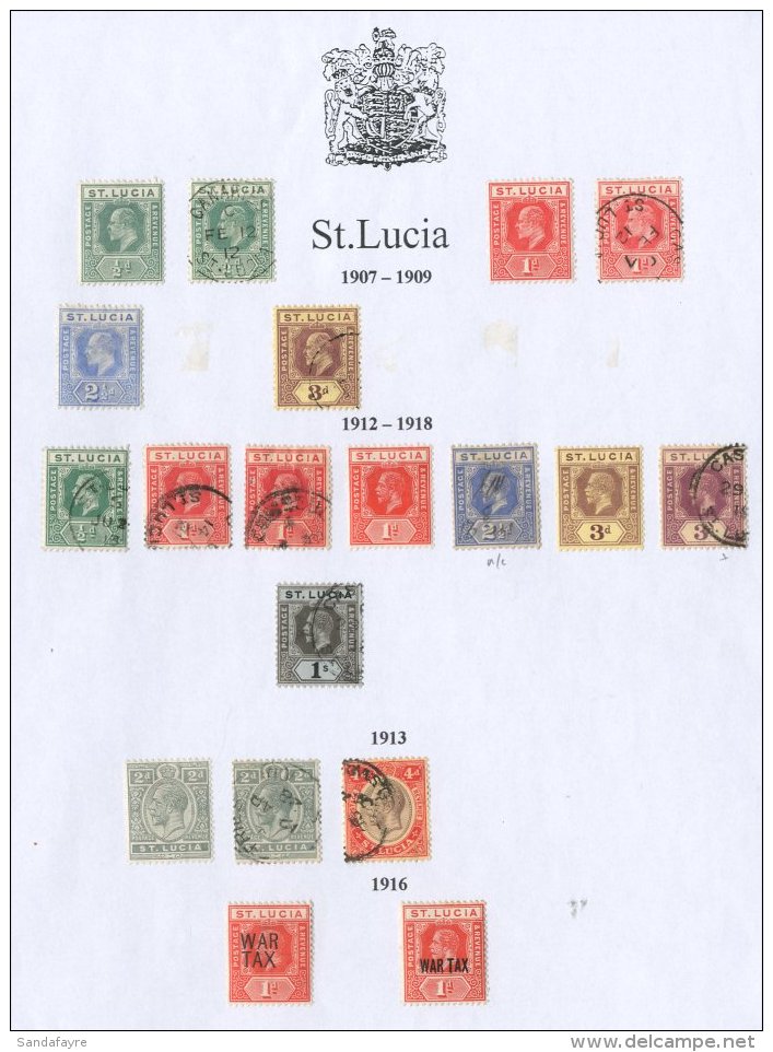 1902-36 OLD TIME COLLECTION On Pages And Includes KEVII Values To 3d Mint &amp; Used, KGV Values To 1s Mint &amp;... - Ste Lucie (...-1978)
