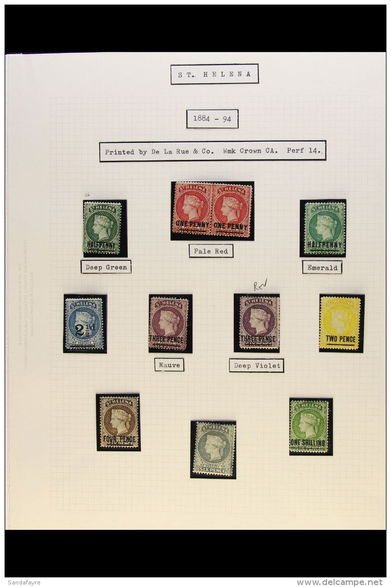 1884-94 Fine Mint Set, SG34/45, With Additional &frac12;d Emerald, The 1d In A Pair, Both 3d With One Reversed... - Sainte-Hélène