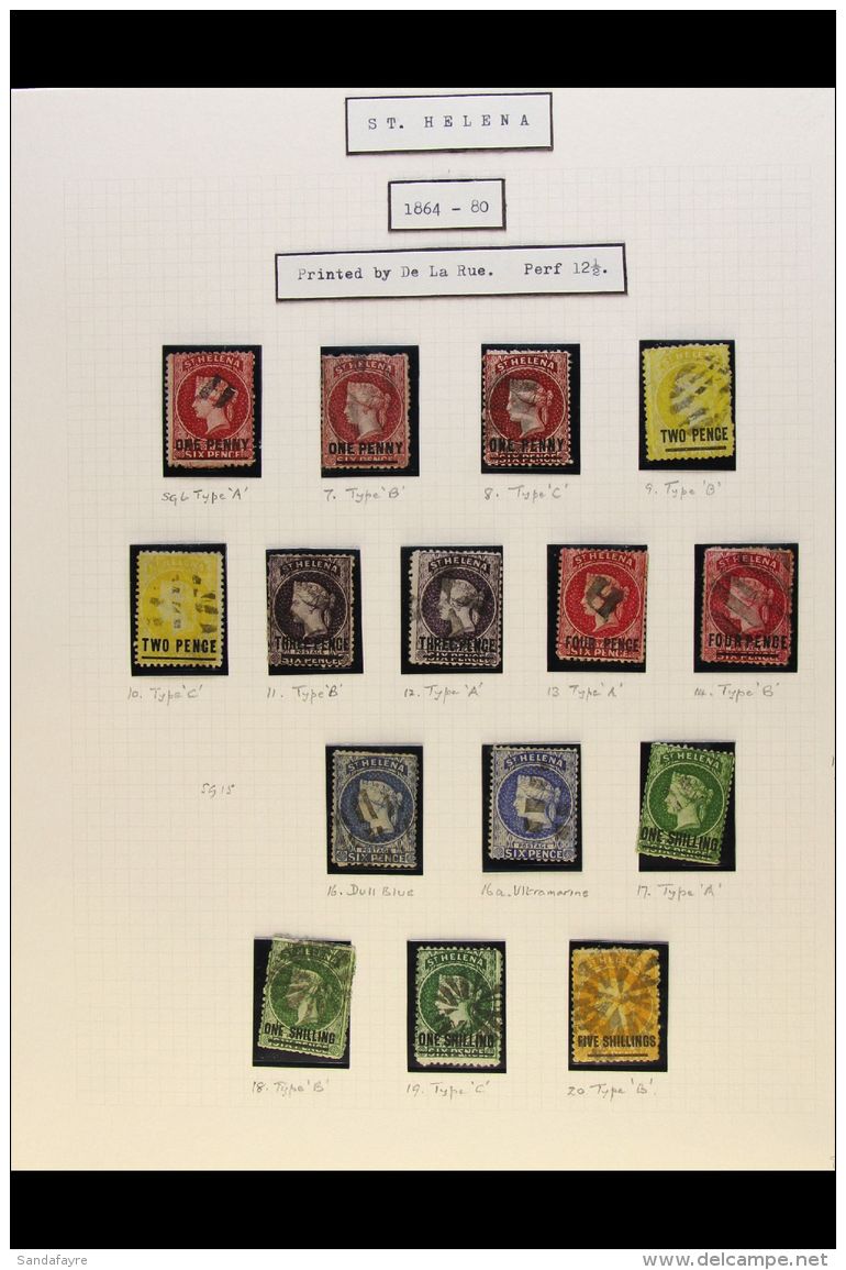 1864-80 An Attractive Used Collection Written Up On Pages, With Perf 12&frac12; 1d Types A-C, 2d Types B &amp; C,... - Sainte-Hélène