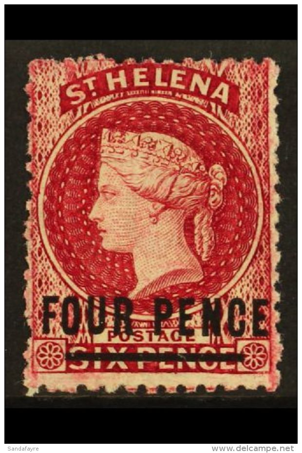 1864-80 4d Carmine Type B, SG 14, Fresh Mint. For More Images, Please Visit... - Isola Di Sant'Elena