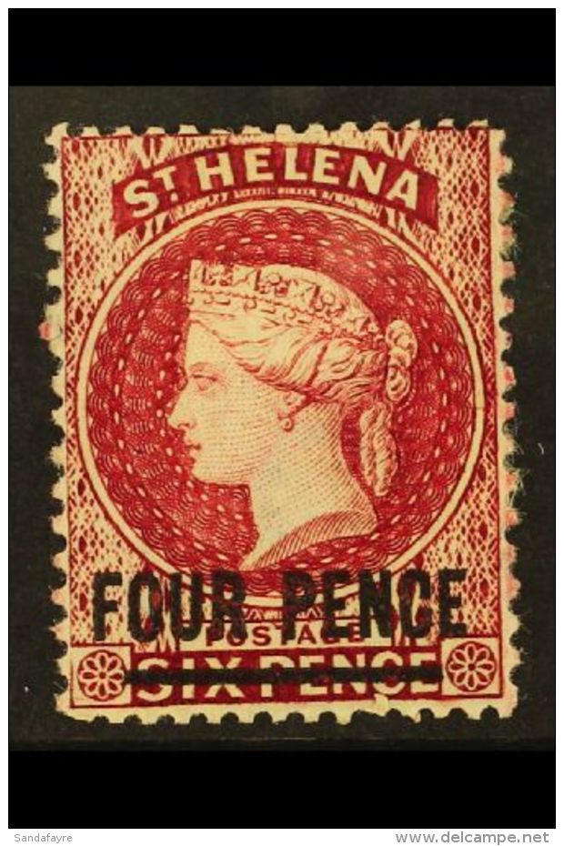 1864-80 4d Carmine (Type B) Perf 14 X 12&frac12;, SG 24, Mint With Part OG. For More Images, Please Visit... - Isola Di Sant'Elena