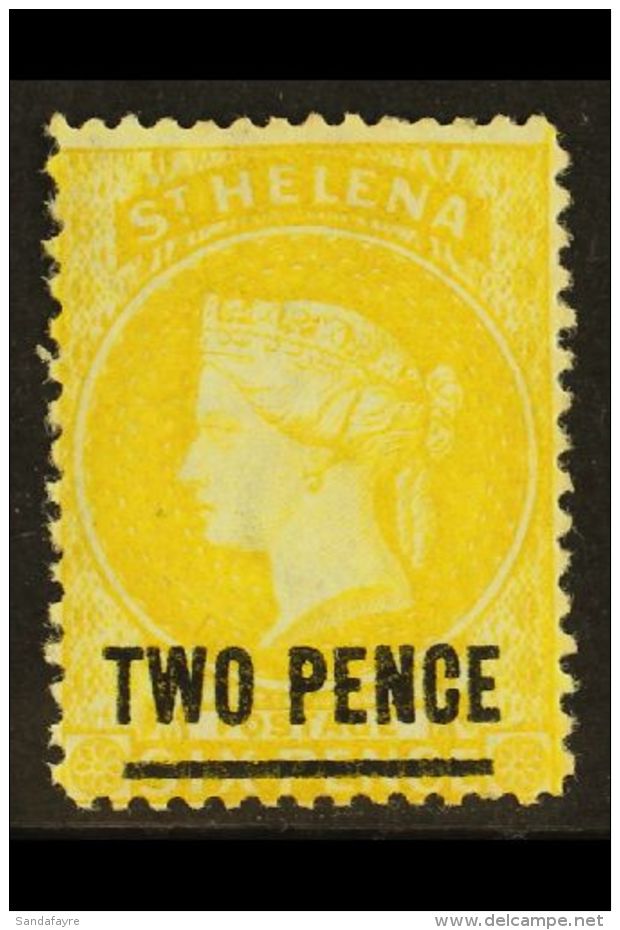 1864-80 2d Yellow Perf 14 X 12&frac12;, SG 22, Fresh Mint. . For More Images, Please Visit... - Sainte-Hélène