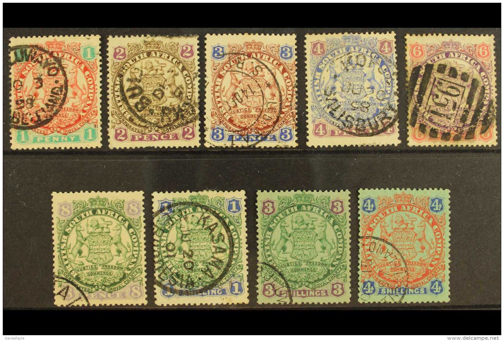 1896-7 Die I Arms Defins Set With Body Of Lion Only Partly Shaded, SG 29/37, Fine Used (9). For More Images,... - Autres & Non Classés