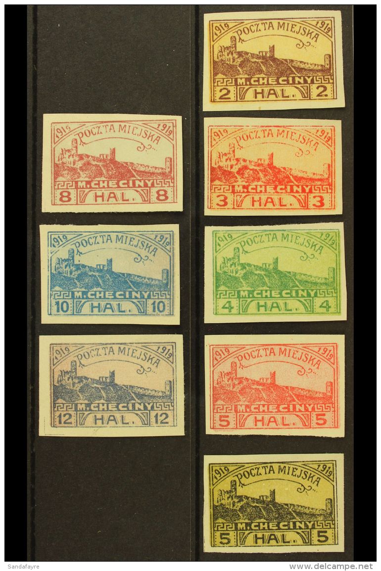 CHECINY 1919 Local Town Post IMPERF PROOFS Complete Set, Barefoot 1/4 P &amp; 9/12 P, Printed On Ungummed Paper,... - Autres & Non Classés