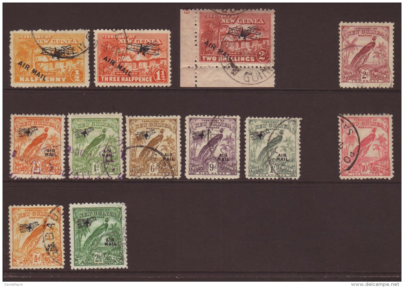 1925-34 A Useful Fine Used Range Incl. 1931 Village Air 2s, 1932-34 10s Etc. (12 Stamps) For More Images, Please... - Papua Nuova Guinea