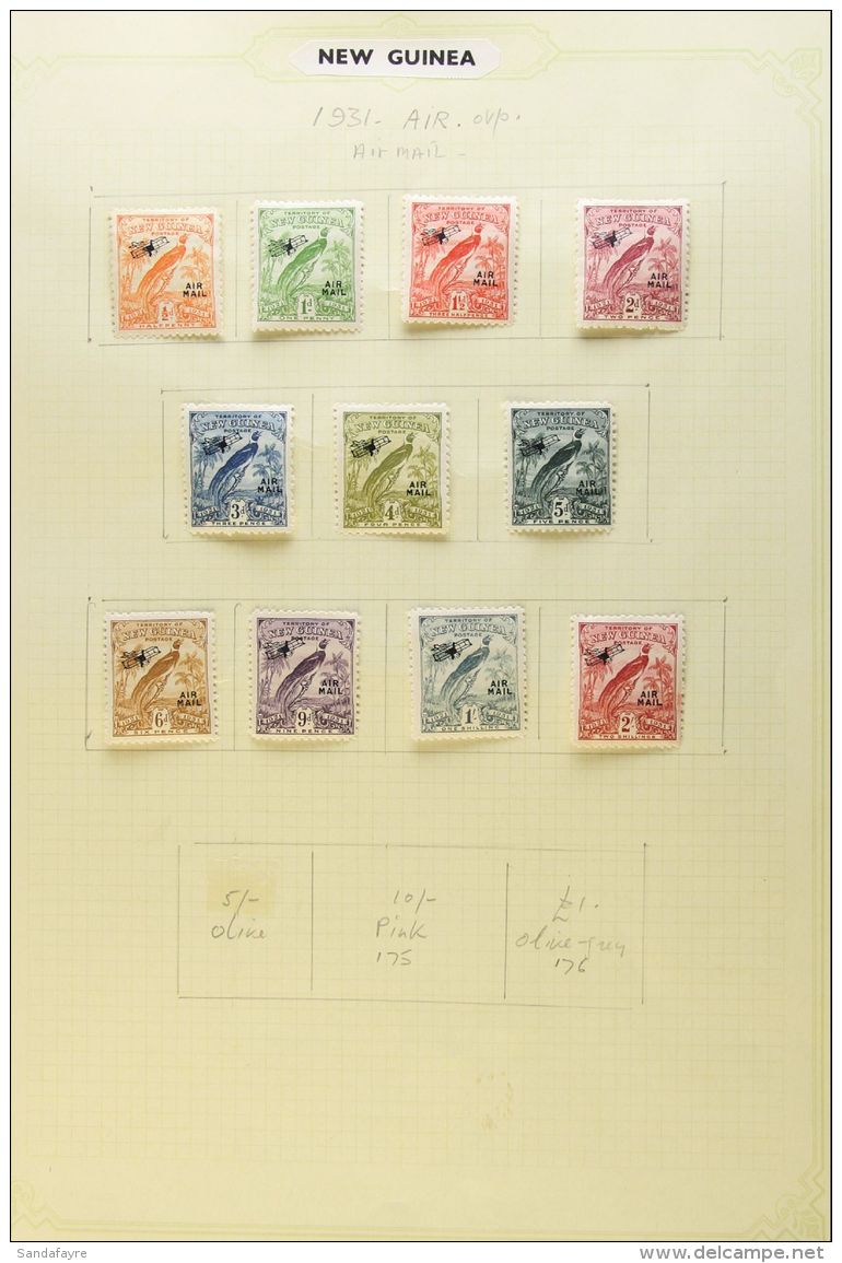 1925-1932 FINE MINT COLLECTION On Leaves, ALL DIFFERENT, Inc 1931 Set To 6d, 1931 Air Opts Set To 2s, 1932-34 Set... - Papua Nuova Guinea