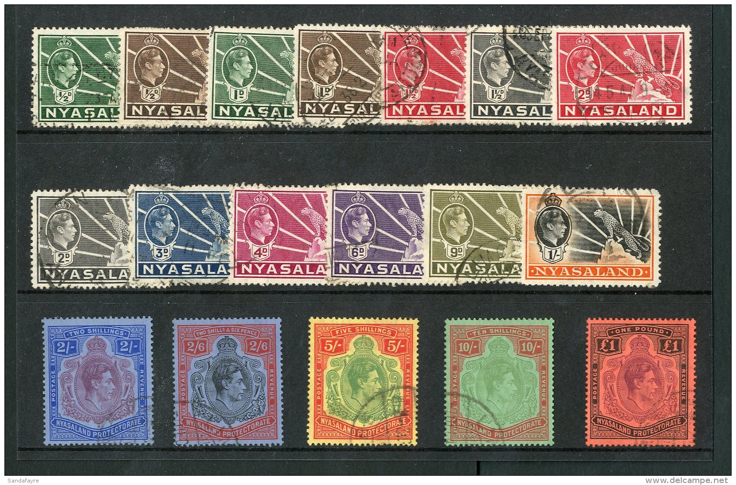 1938-44 KGVI Defin Set, SG 130/43, Fine Used (18 Stamps) For More Images, Please Visit... - Nyassaland (1907-1953)