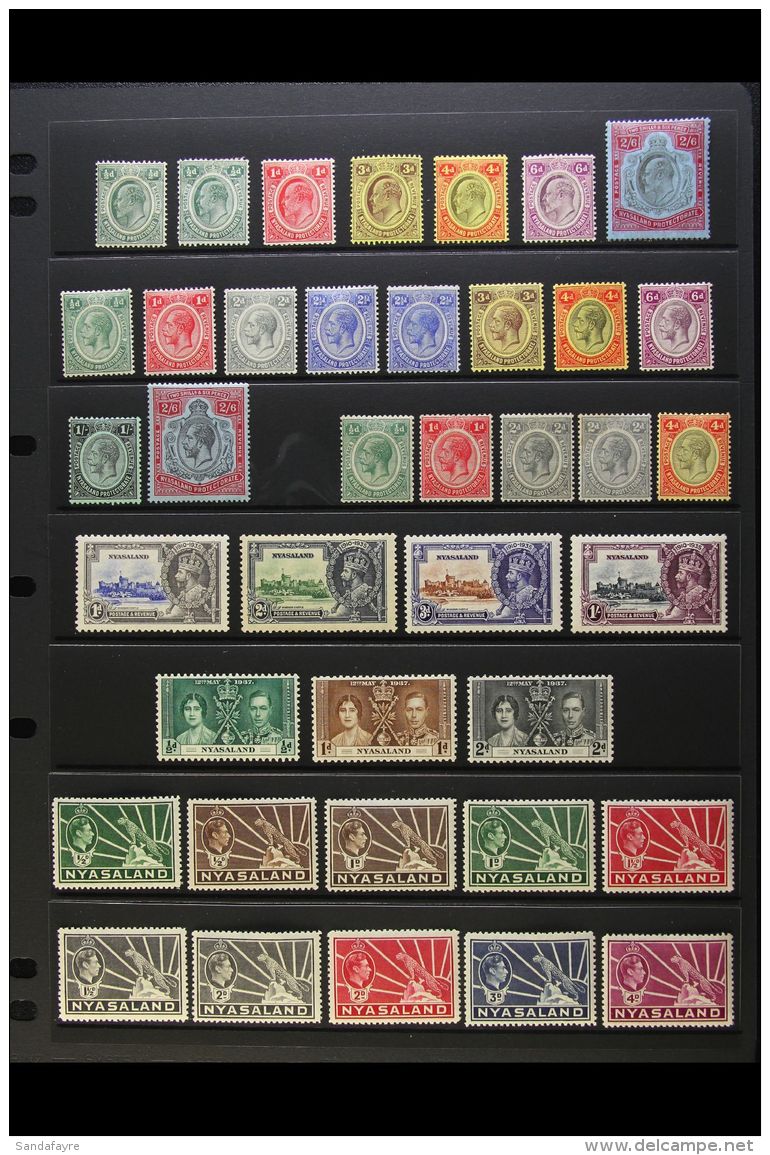 1908-1964 VERY FINE MINT COLLECTION Presented On Stock Pages &amp; QEII On Album Pages. Includes 1908 Set To 2s6d,... - Nyassaland (1907-1953)