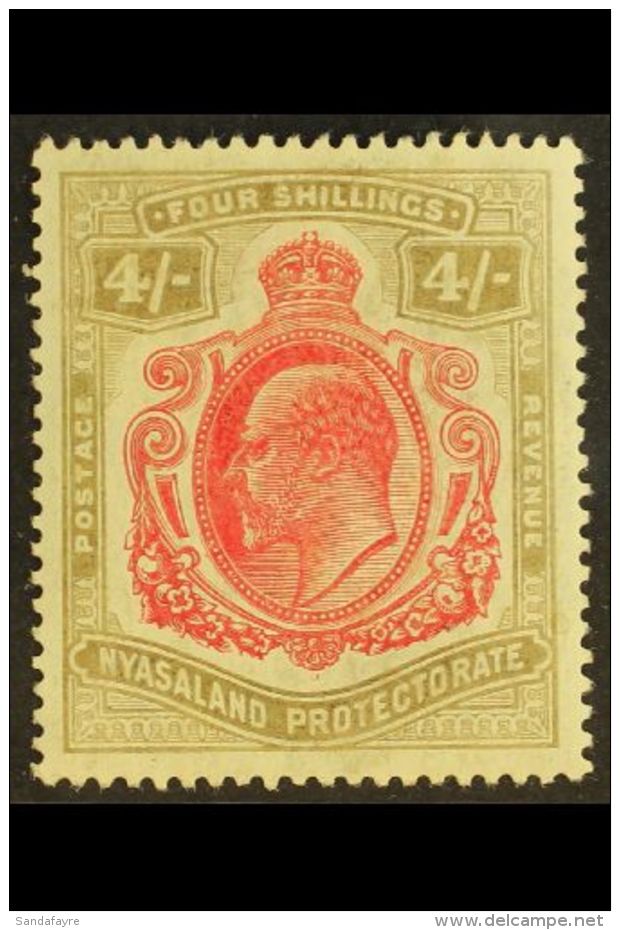 1908-11 4s Carmine &amp; Black, SG 79, Fine Mint. For More Images, Please Visit... - Nyassaland (1907-1953)