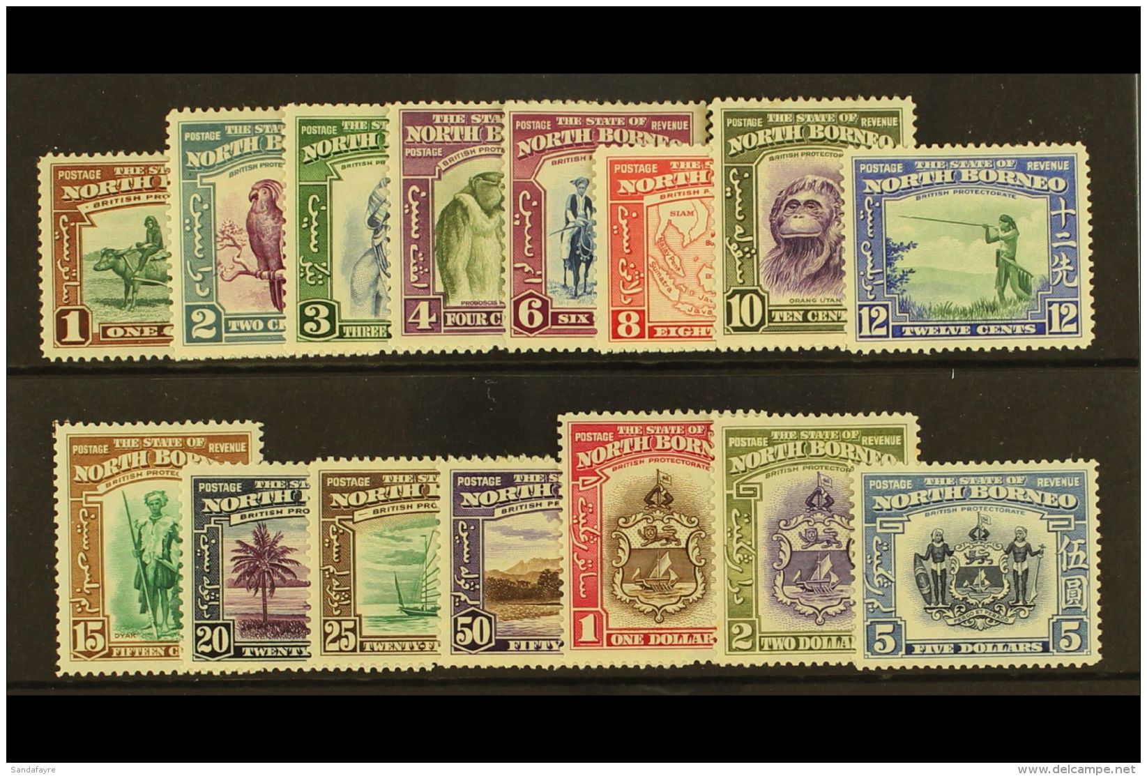 1939 Pictorial Set Complete, SG 303/17, Very Fine And Fresh Mint. Scarce Set. (`5 Stamps) For More Images, Please... - Borneo Del Nord (...-1963)