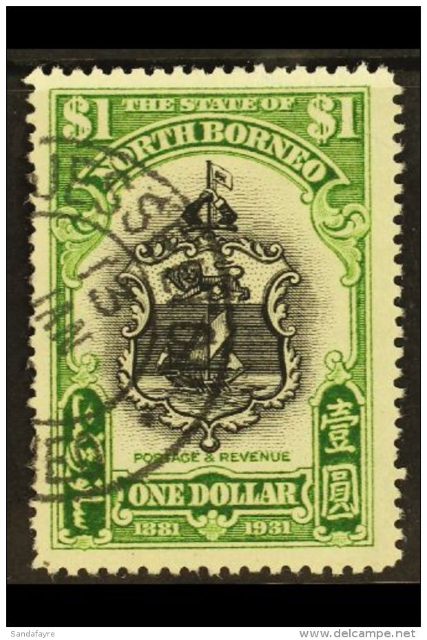 1931 $1 Black And Yellow- Green Anniversary, SG 300, Very Fine Used. For More Images, Please Visit... - Nordborneo (...-1963)