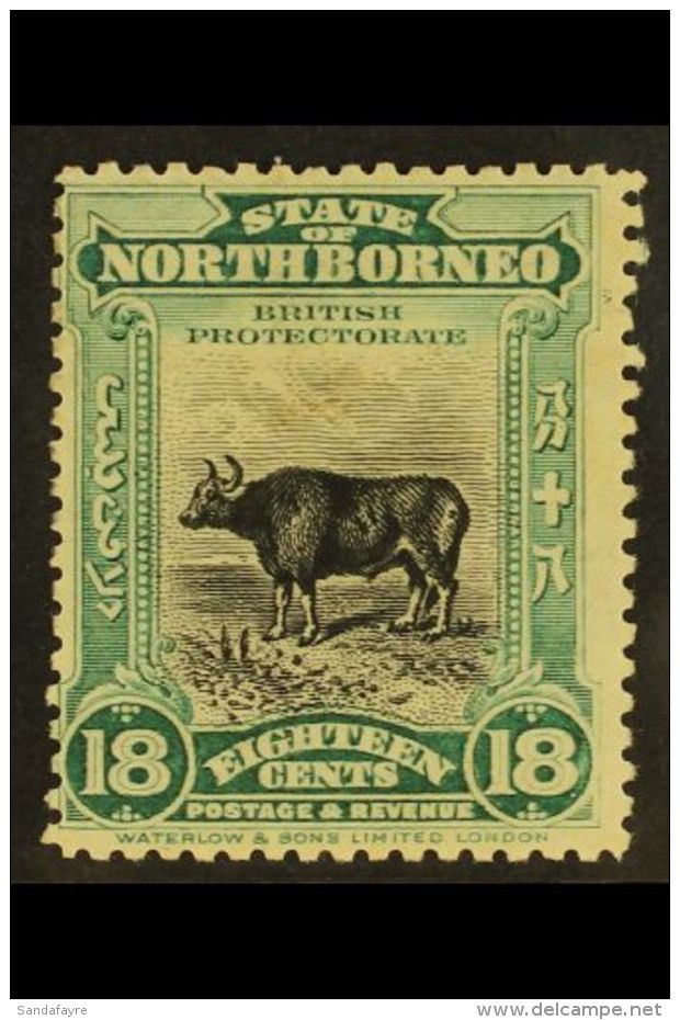 1909 18c Blue Green And Black Banteng, SG 175, Fine And Fresh Mint. Elusive Stamp. For More Images, Please Visit... - Borneo Del Nord (...-1963)