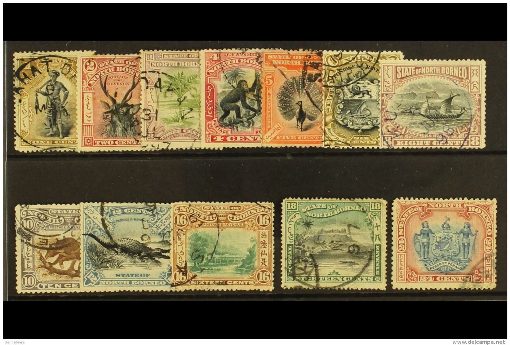1897-02 Pictorials Set (one Of Each Value) Complete, SG 92/109, Fine Used (12 Stamps) For More Images, Please... - Borneo Del Nord (...-1963)
