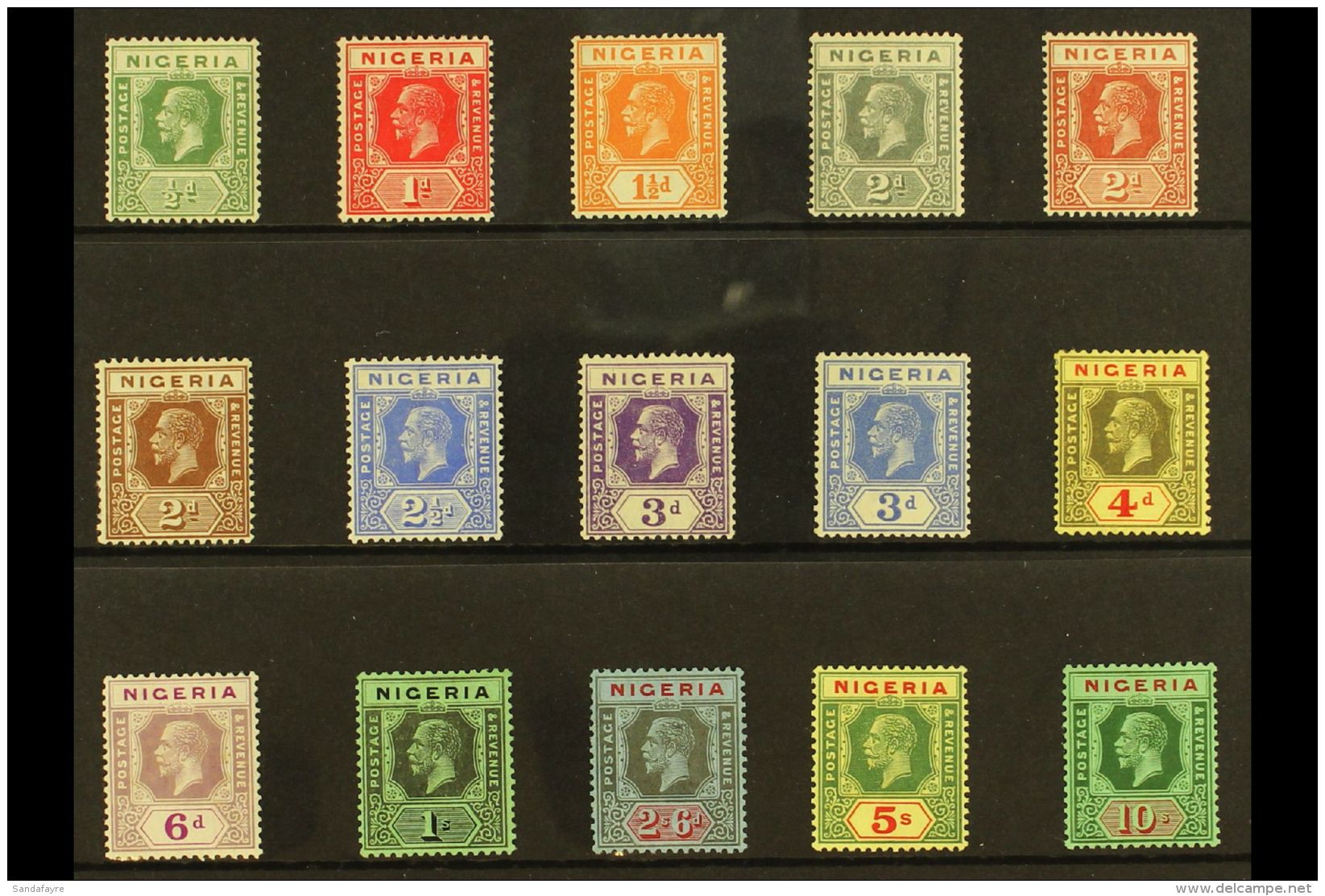 1921-32 KGV Definitive Set, SG 15/29, Fine Mint (15 Stamps) For More Images, Please Visit... - Nigeria (...-1960)