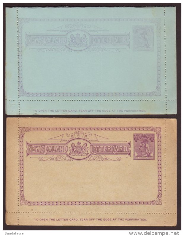 POSTAL STATIONERY 1895-98 1&frac12;d Letter Cards, Blue On Light Blue &amp; Violet On Buff, Illustrated To... - Autres & Non Classés