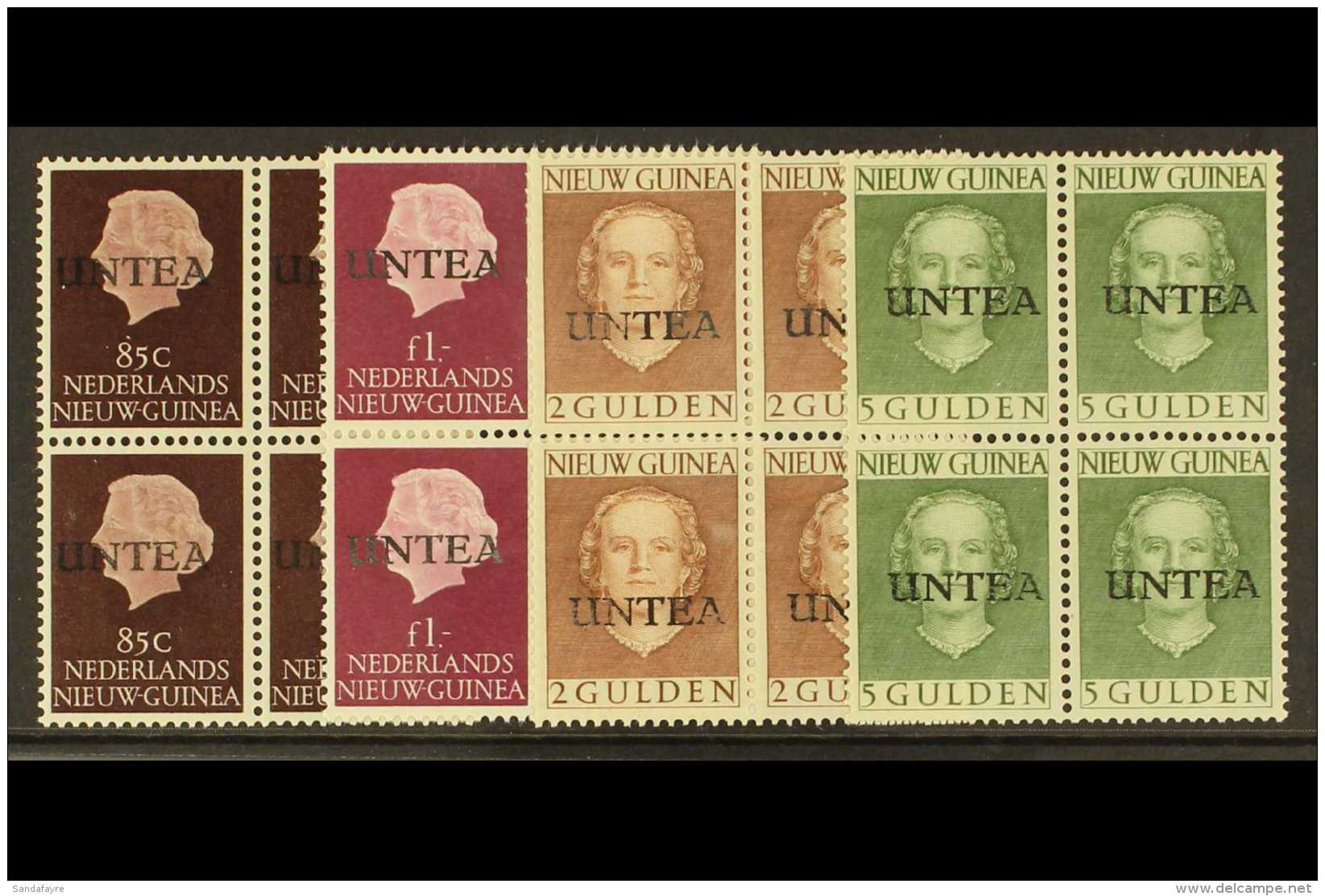 WEST NEW GUINEA 1962 "UNTEA" Opts (first Printing) 85c, 1g. 2g, And 5g, NVPH 16/19, As Never Hinged Mint Blocks Of... - Autres & Non Classés