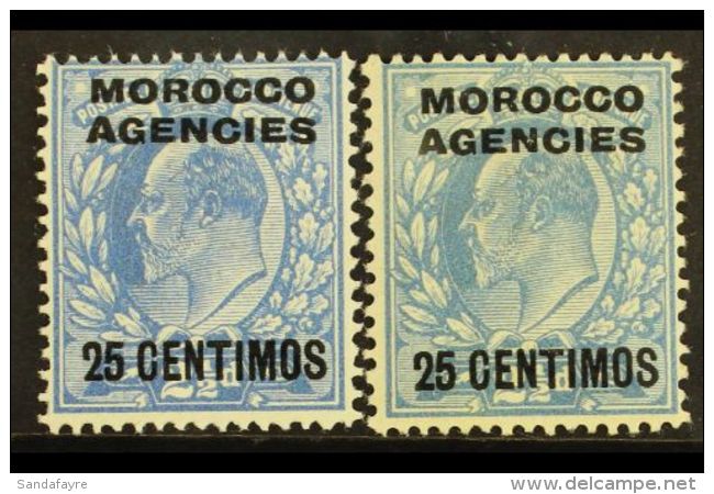1912 KEVII (Harrison Printed) 25c On 2&frac12;d Set, SG 124/24a, Fine Mint (2 Stamps) For More Images, Please... - Autres & Non Classés