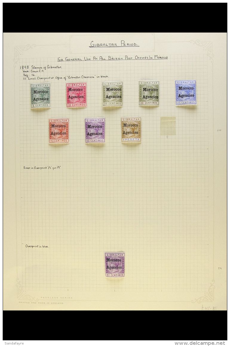 1898-1906 GIBRALTAR ISSUES OVERPRINTED A Mainly Fine Mint Collection On Pages, With 1898-1900 Set To 1p, And... - Altri & Non Classificati