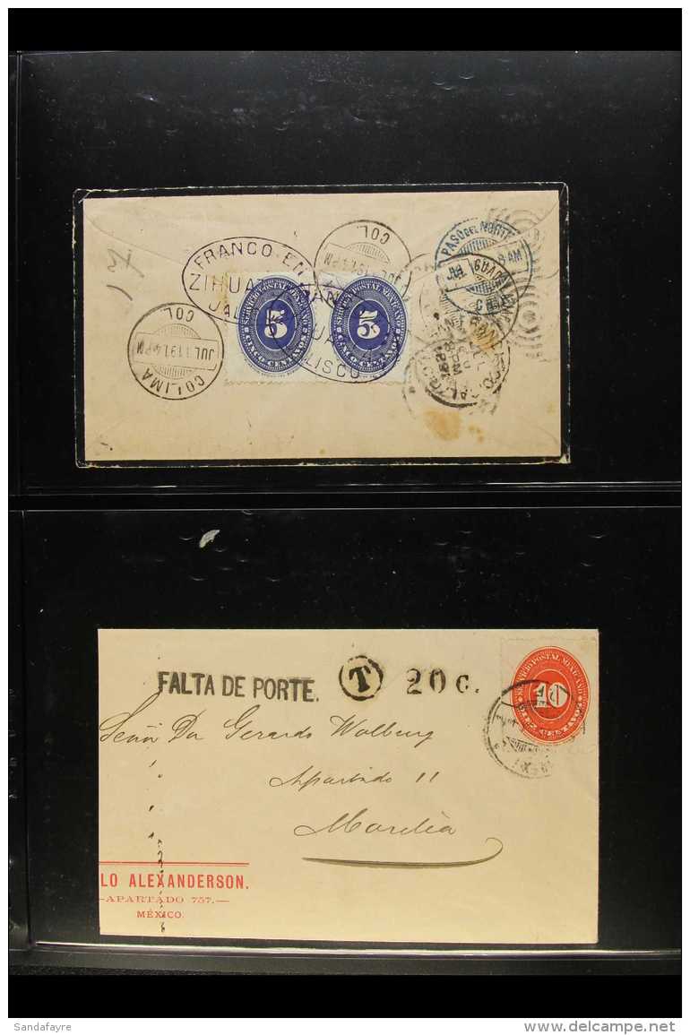 1887-1895 NUMERAL ISSUES ON COVERS. An Interesting Collection On Stock Pages, Inc Some With Multiple Frankings,... - Messico