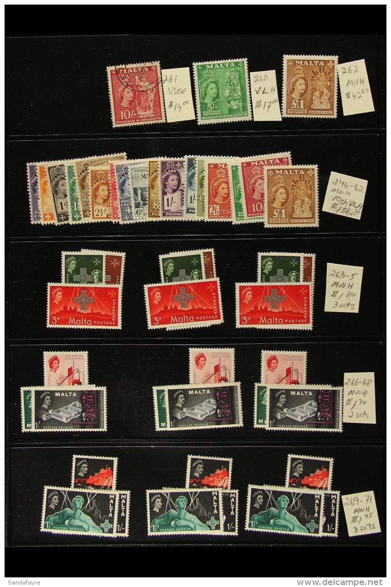 1949-85 EXTENSIVE COLLECTION Includes 1956-58 Complete Defin Set NHM, Plus Additional 10s Mint, &pound;1 NHM, And... - Malte (...-1964)