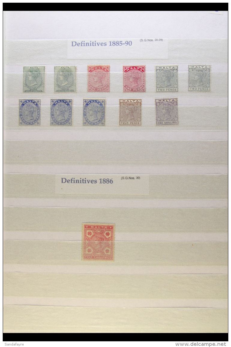 1885-1914 DELIGHTFUL MINT COLLECTION With 1885-90 Set, Plus Some Shades Including 1d Rose; 1886 5s Rose; 1899-1901... - Malta (...-1964)