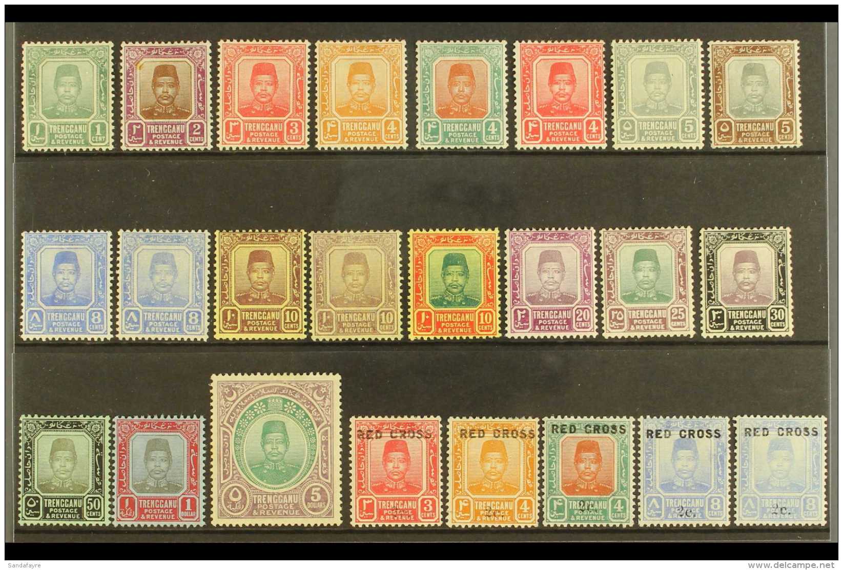 TRENGGANU 1910-19 MINT ZAIN UL AB DIN COLLECTION On A Stockcard Inc 1910-19 Range With ALL Values To $1 Plus $5,... - Autres & Non Classés