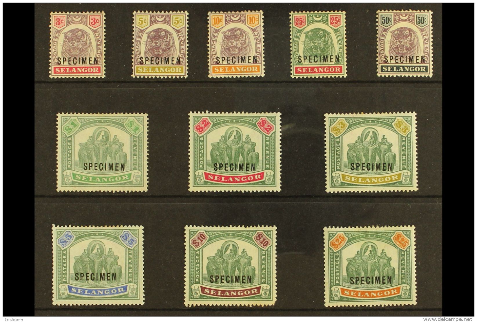 SELANGOR 1895-99 Set To $25 Complete, Overprinted "Specimen", SG 54s/64s, Very Fine Mint. (11 Stamps) For More... - Altri & Non Classificati