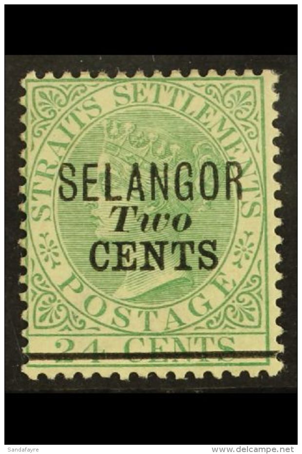 SELANGOR 1891 2c On 24c Green, SG 45, Very Fine And Fresh Mint. Scarce Stamp. For More Images, Please Visit... - Altri & Non Classificati