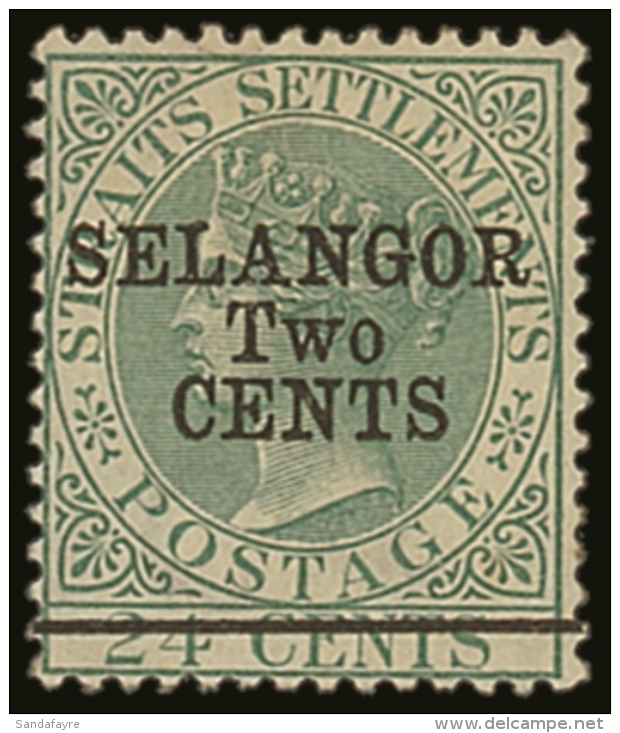 SELANGOR 1891 2c On 24c Green Surch. Type 37, SG 46, Fine Mint. For More Images, Please Visit... - Autres & Non Classés