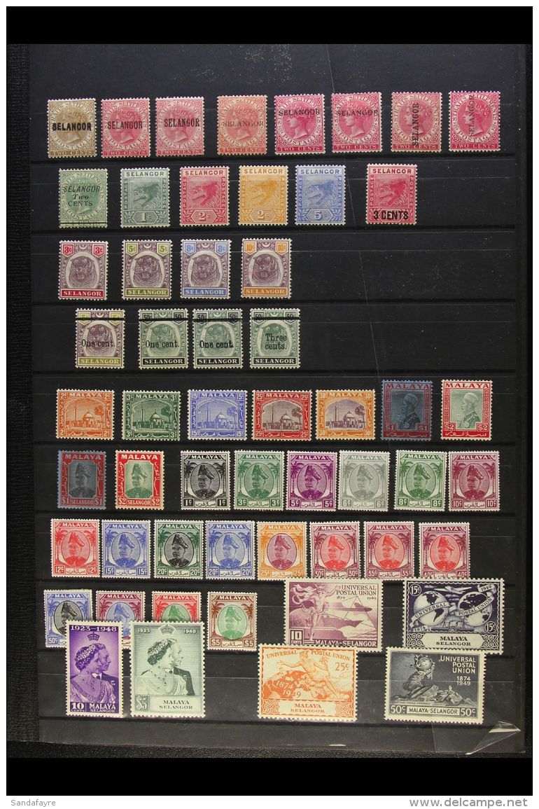 SELANGOR 1881-1955 FINE MINT COLLECTION With 1881 2c Brown (SG 3) Unused; 1885-91 Selection Of Overprints On 2c... - Autres & Non Classés