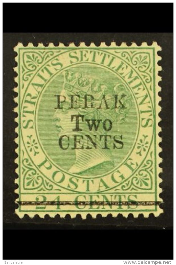 PERAK 2c On 24c Green (Type 34), SG 51, Very Fine Mint. For More Images, Please Visit... - Sonstige & Ohne Zuordnung